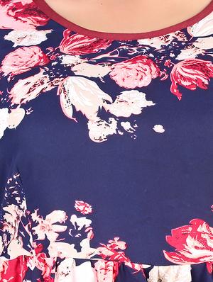cut out sleeved floral a-line dress - 16708927 - Standard Image - 5