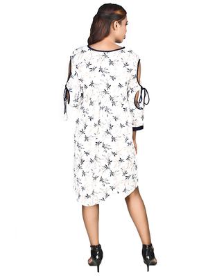 cut out sleeved floral a-line dress - 16708928 - Standard Image - 3