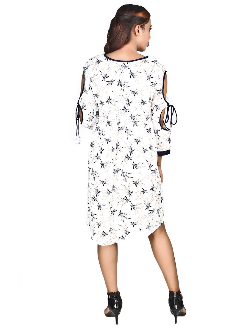 cut out sleeved floral a-line dress - 16708928 - Zoom Image - 3
