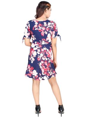 tie knot sleeved floral a-line dress - 16708929 - Standard Image - 3