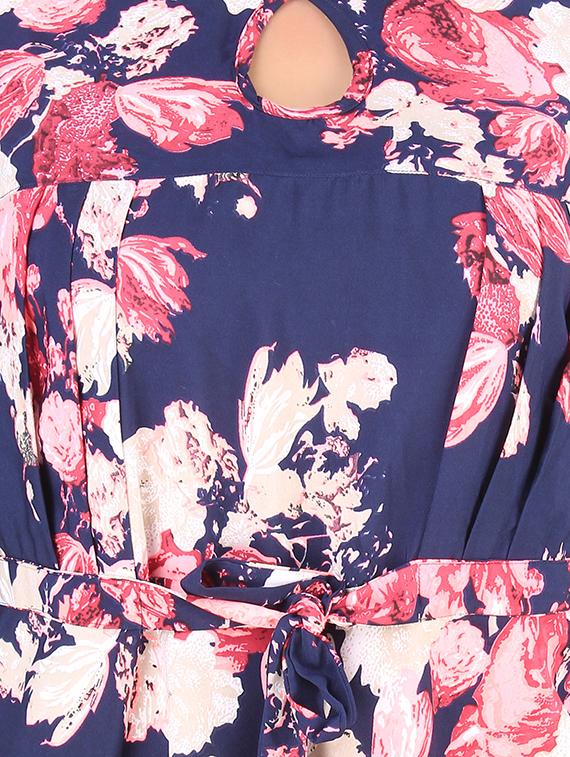 tie knot sleeved floral a-line dress - 16708929 - Zoom Image - 4