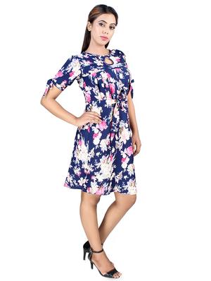 tie knot sleeved floral a-line dress - 16708930 - Standard Image - 2