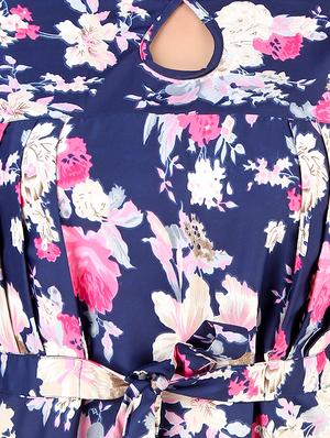 tie knot sleeved floral a-line dress - 16708930 - Standard Image - 5