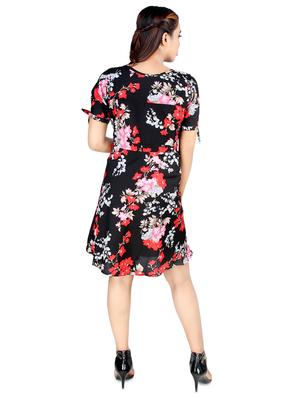 keyhole neck floral a-line dress - 16708932 - Standard Image - 3
