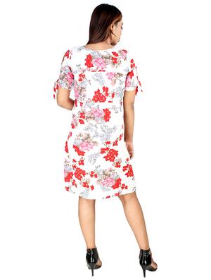 tie knot sleeved floral a-line dress - 16708933 - Standard Image - 3