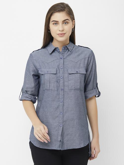 high-low solid shirt - 16708946 - Standard Image - 1