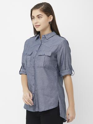 high-low solid shirt - 16708946 - Standard Image - 2
