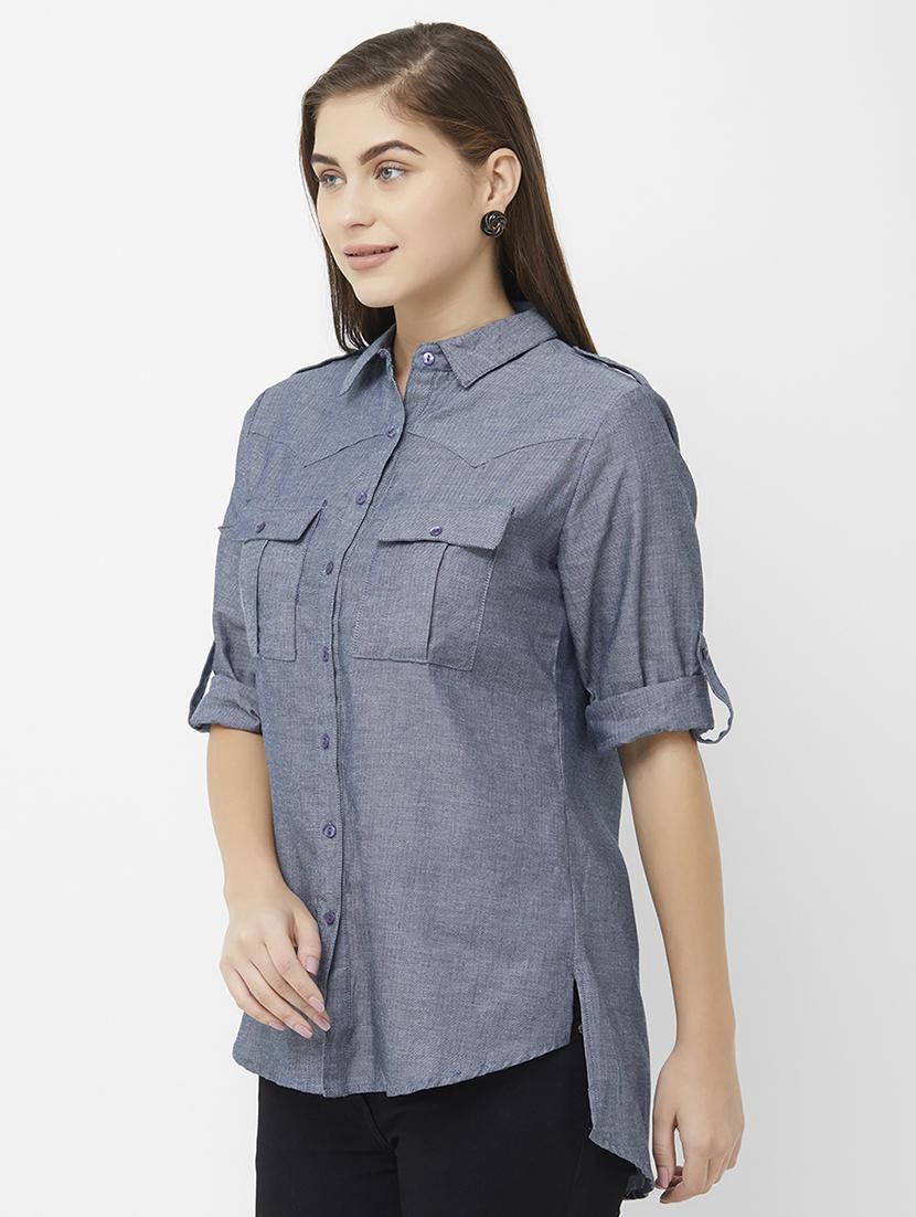 high-low solid shirt - 16708946 - Zoom Image - 2