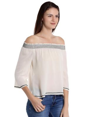 off shoulder embroidered top - 16708950 - Standard Image - 2