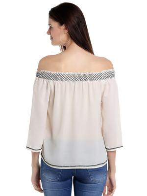 off shoulder embroidered top - 16708950 - Standard Image - 3