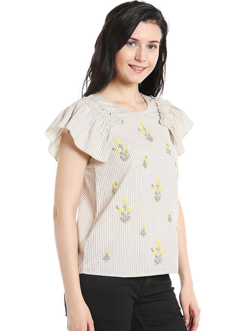 tie back floral embroidered top - 16708952 - Zoom Image - 2