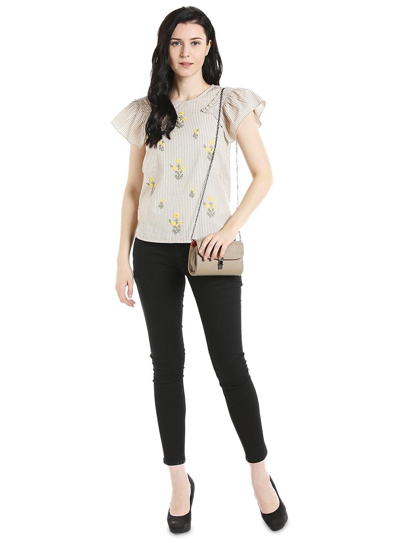 tie back floral embroidered top - 16708952 - Zoom Image - 4