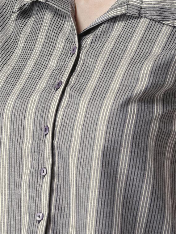 cap sleeves striped shirt - 16708953 - Zoom Image - 5
