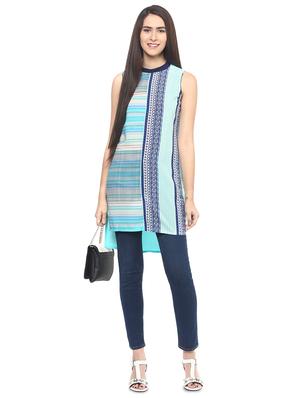 mock neck abstract high low tunic - 16708955 - Standard Image - 4