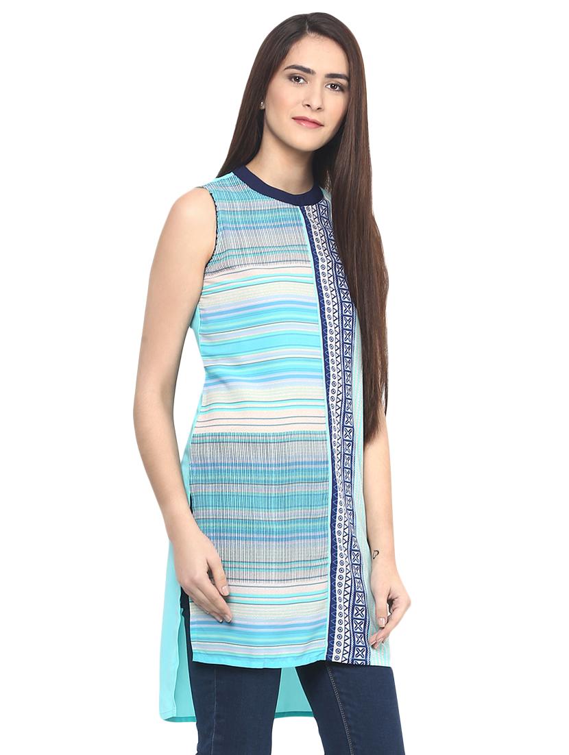 mock neck abstract high low tunic - 16708955 - Zoom Image - 2