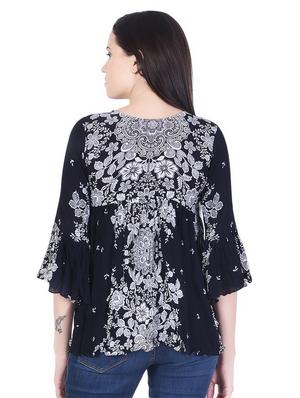 tie up neck floral top - 16708956 - Standard Image - 2