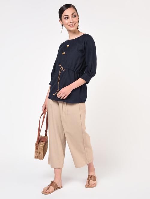 butterfly button drawstring top - 16708957 - Standard Image - 1