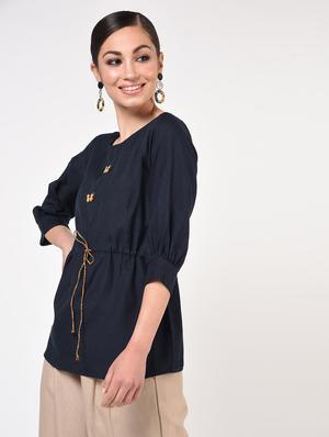 butterfly button drawstring top - 16708957 - Standard Image - 3