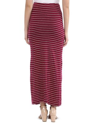 high rise side slit striped skirt - 16709126 - Standard Image - 3