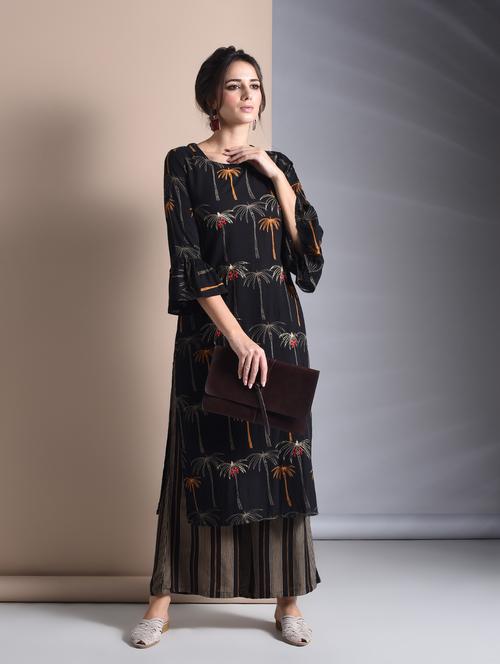 bell sleeves kurta palazzo set - 16709152 - Very Small Image - 1