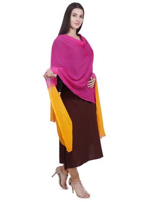 fuchsia poly chiffon crinkled dupatta - 16709195 - Standard Image - 3