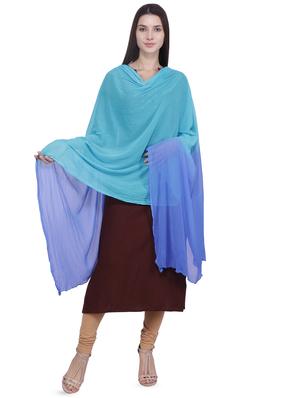 turquoise poly chiffon crinkled dupatta - 16709196 - Standard Image - 2