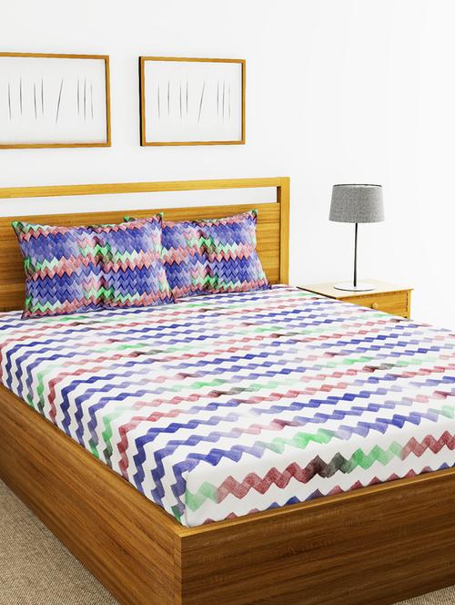 cotton king size double bedsheet with 2 pillow covers. - 16709233 - Standard Image - 1