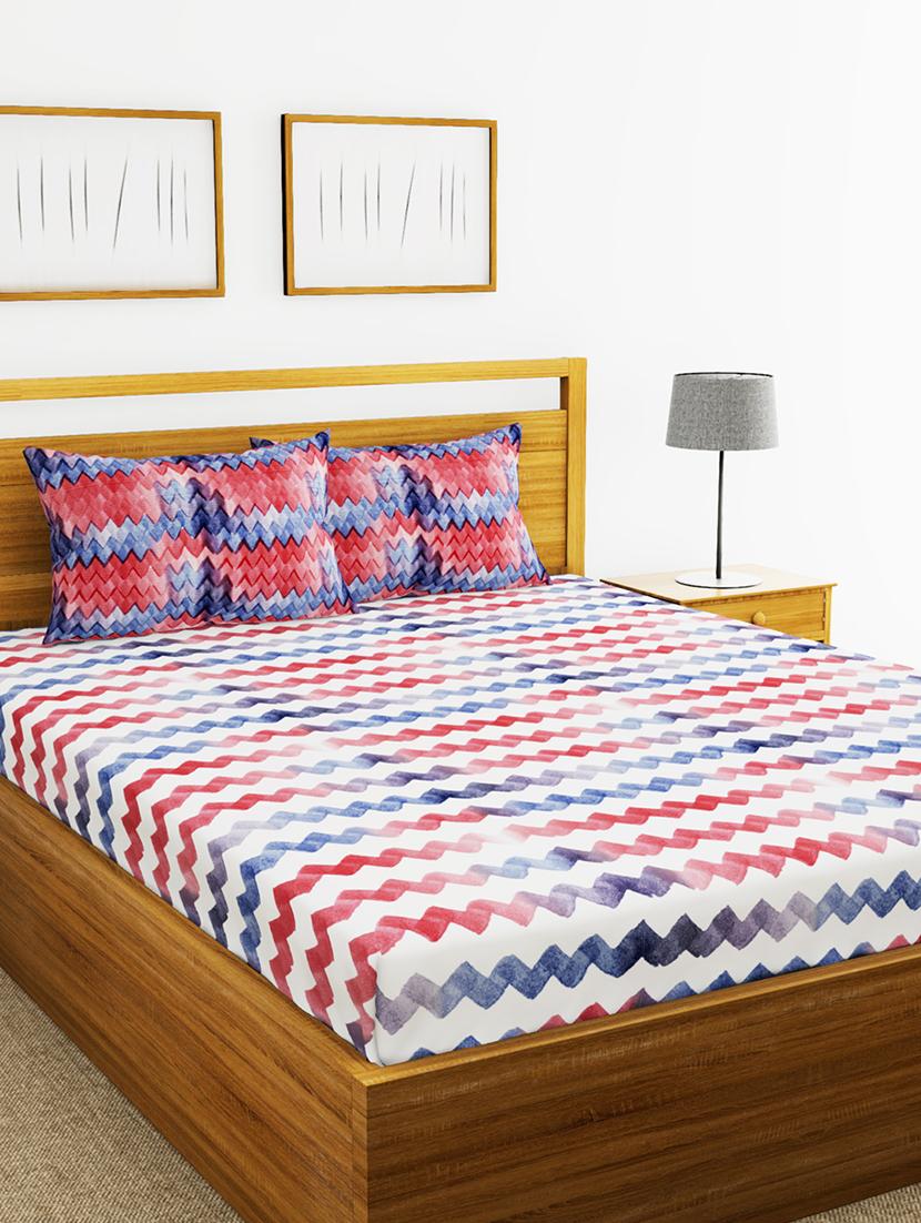 cotton king size double bedsheet with 2 pillow covers. - 16709234 - Zoom Image - 1