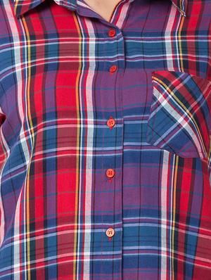 long sleeved plaid shirt - 16709324 - Standard Image - 5