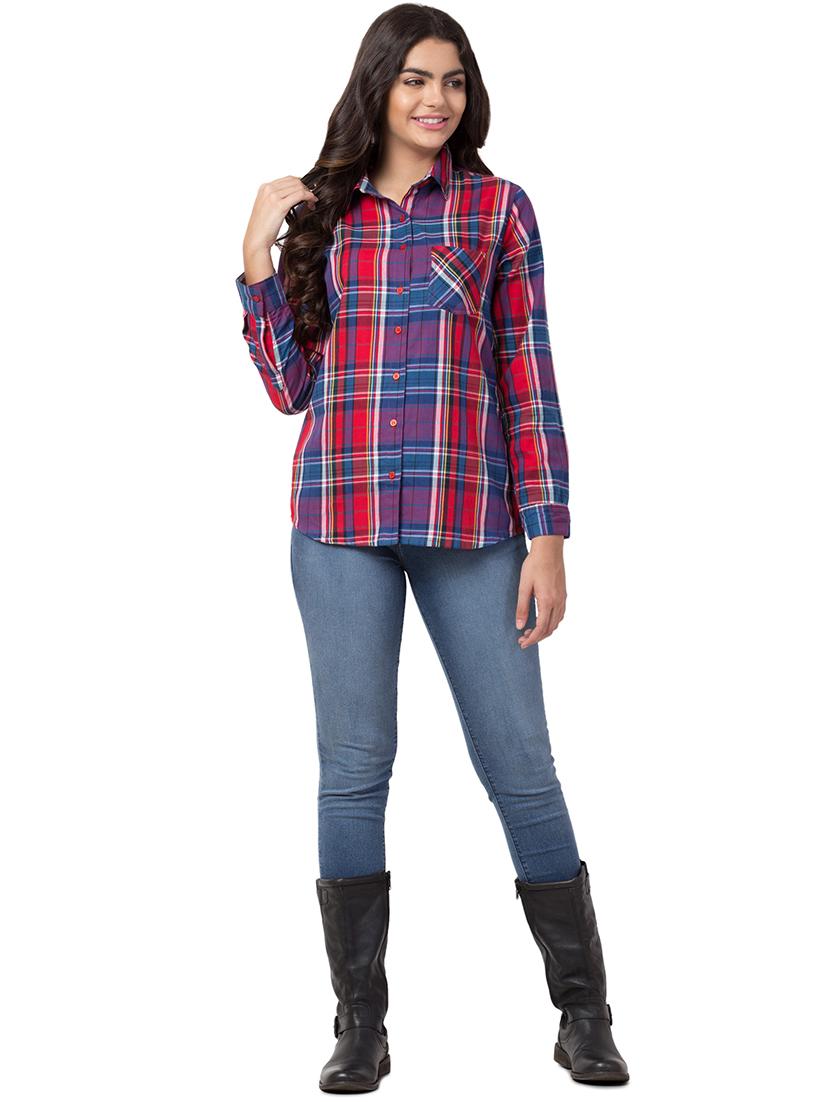 long sleeved plaid shirt - 16709324 - Zoom Image - 4