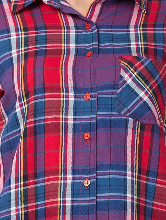 long sleeved plaid shirt - 16709324 - Zoom Image - 5