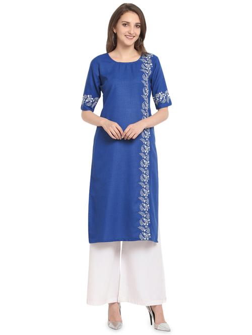embroidered straight kurta - 16709362 - Very Small Image - 1