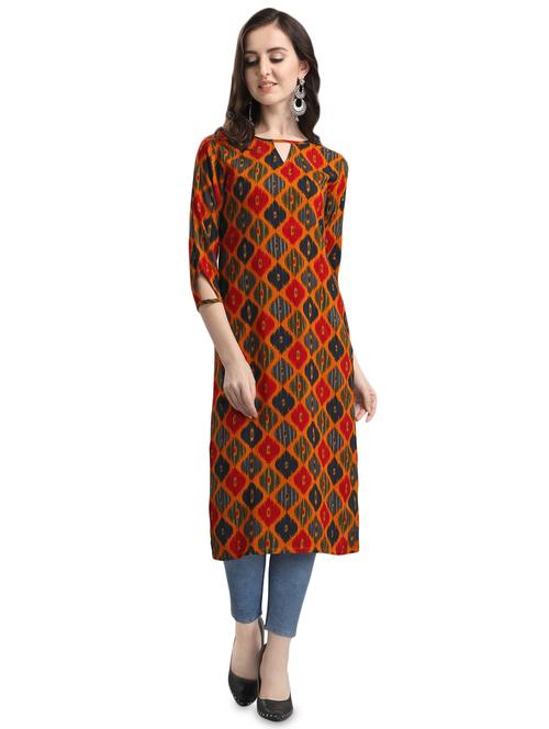 printed straight kurta - 16709363 - Very Small Image - 1