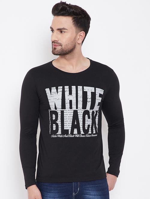 black typographic chest print t-shirt - 16709390 - Very Small Image - 1