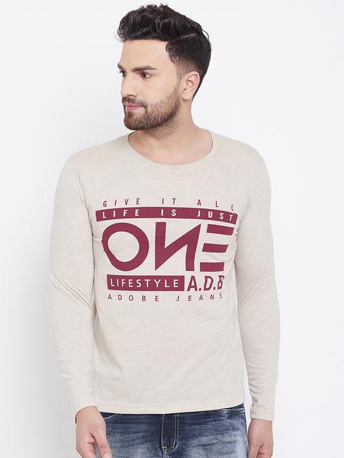 beige typogrchest print t-shirt - 16709394 - Very Small Image - 1