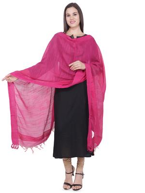 fuchsia silk plain dupatta - 16709404 - Standard Image - 2