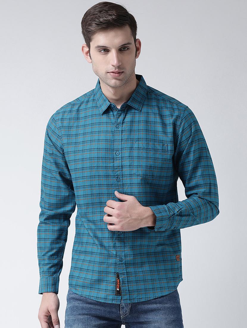 blue checkered casual shirt - 16709414 - Zoom Image - 1