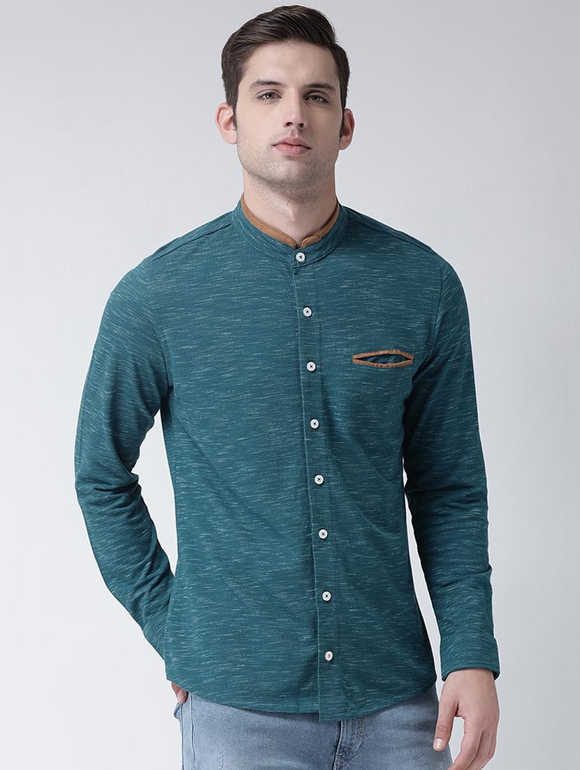 blue self design casual shirt - 16709432 - Zoom Image - 1