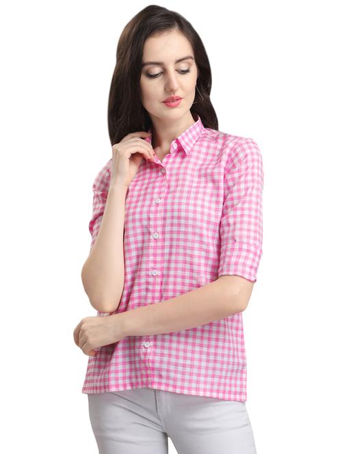roll up sleeved gingham checkered shirt - 16709451 - Standard Image - 1