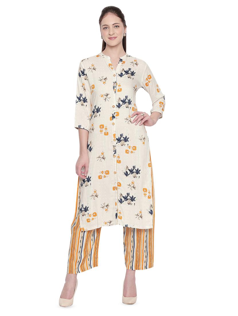 floral kurta palazzo set - 16709457 - Zoom Image - 1