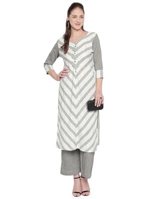 striped kurta palazzo set - 16709464 - Standard Image - 4