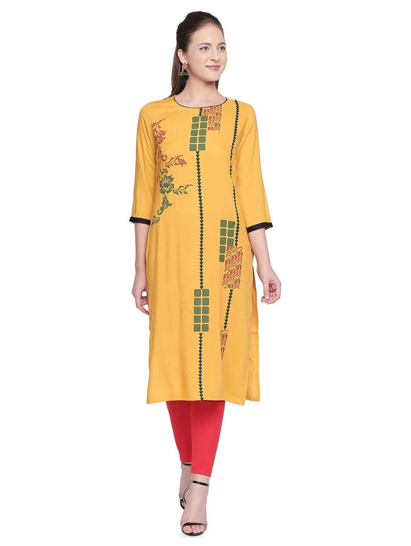 geometrical straight kurta - 16709488 - Zoom Image - 1
