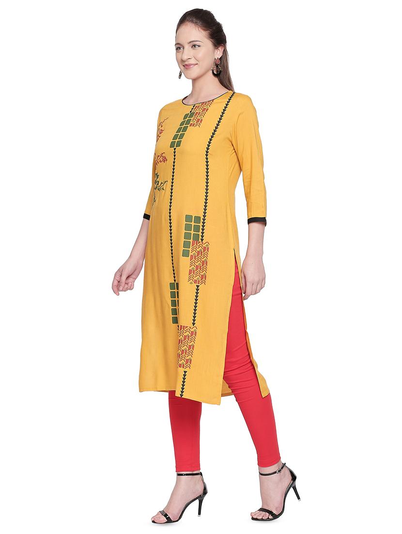 geometrical straight kurta - 16709488 - Zoom Image - 2