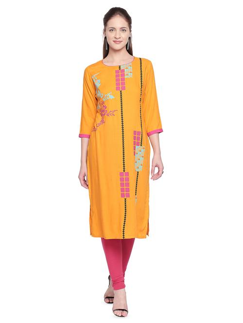 geometrical straight kurta - 16709489 - Standard Image - 1