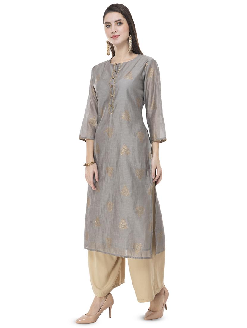 foil print straight kurta - 16709504 - Zoom Image - 2