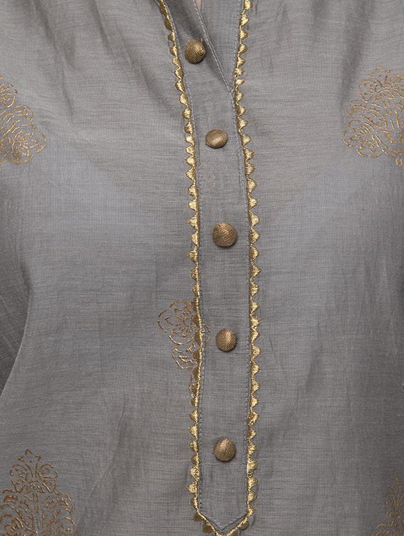 foil print straight kurta - 16709504 - Zoom Image - 4