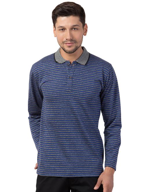 blue striped polo t-shirt - 16709529 - Very Small Image - 1