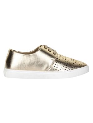 gold lace-up sneakers - 16709736 - Standard Image - 2