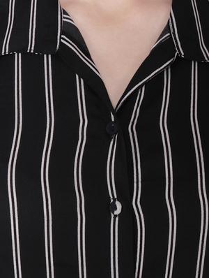 shirt collar striped jumpsuit - 16709748 - Standard Image - 4