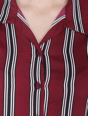 shirt collar striped jumpsuit - 16709749 - Standard Image - 4